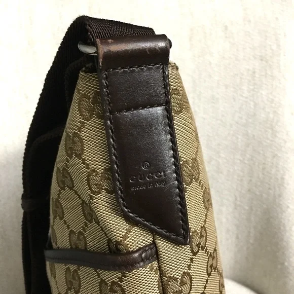 Authentic GUCCI unisex crossbody bag brown monogram canvas - Picture 11 of 15